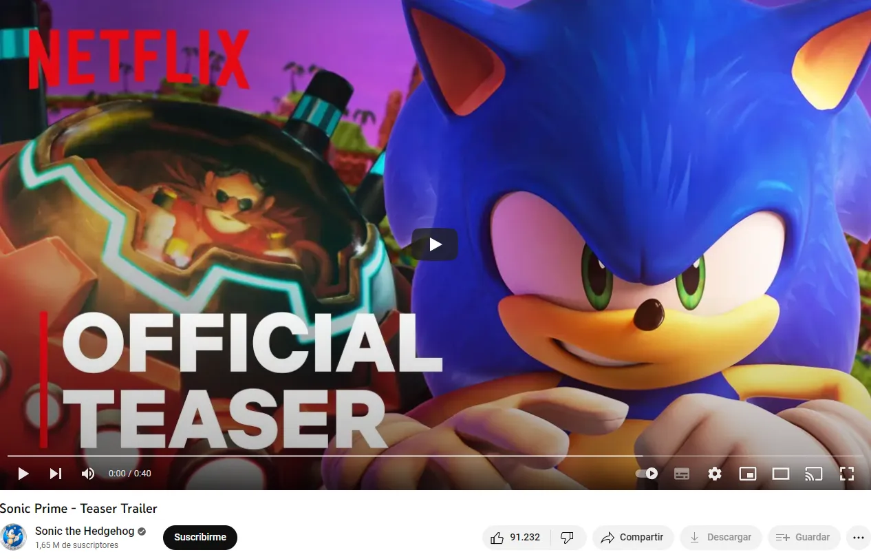 Sonic Prime : la nouvelle série Netflix lors de laquelle Sonic tentera de sauver le monde