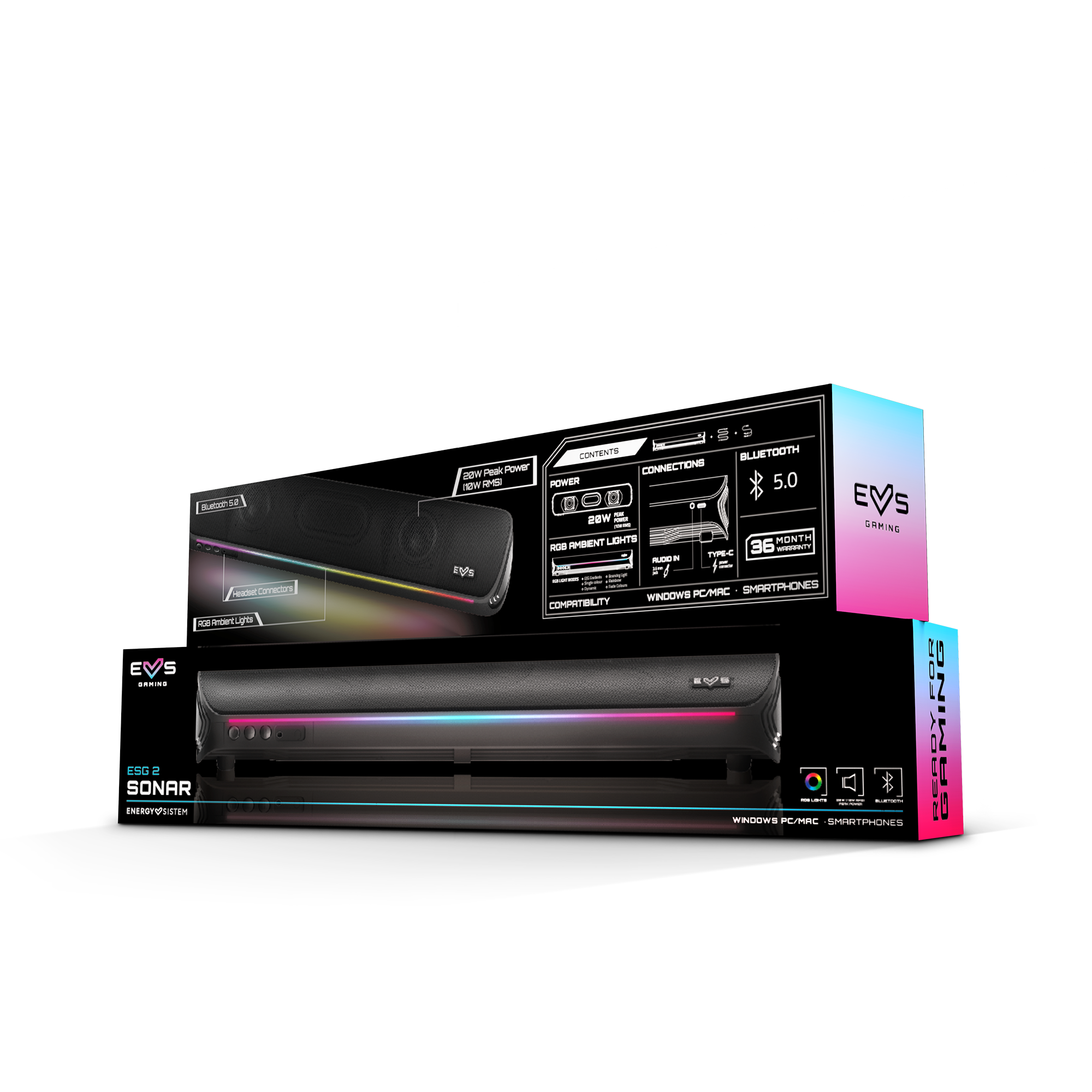 Technical specifications printed on the product packaging