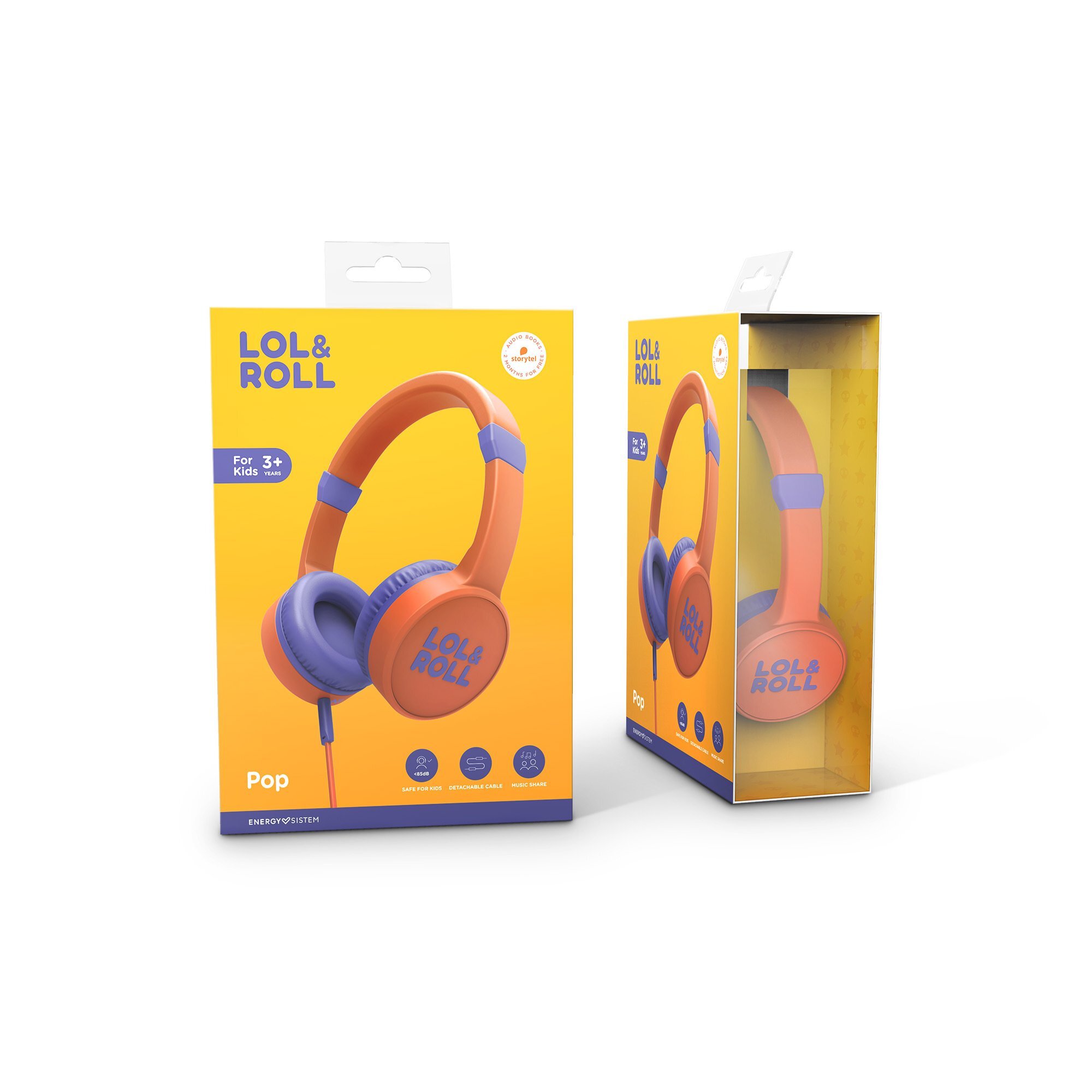 Children's headphones with detachable cable and mic