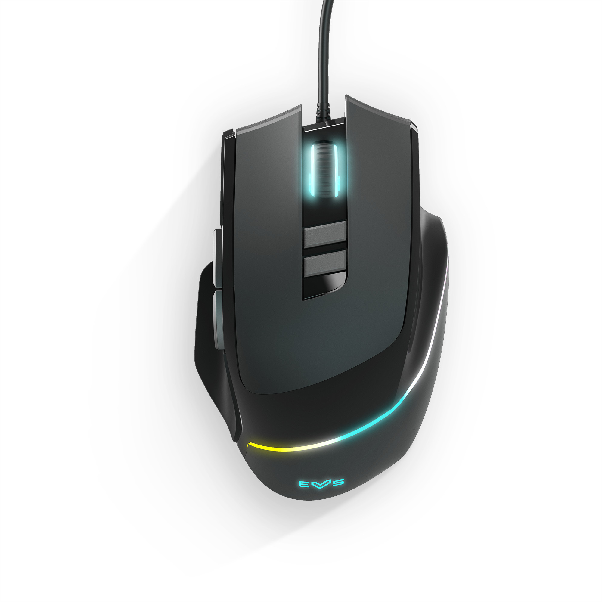 PC mouse with RGB LEDs featuring several light effects