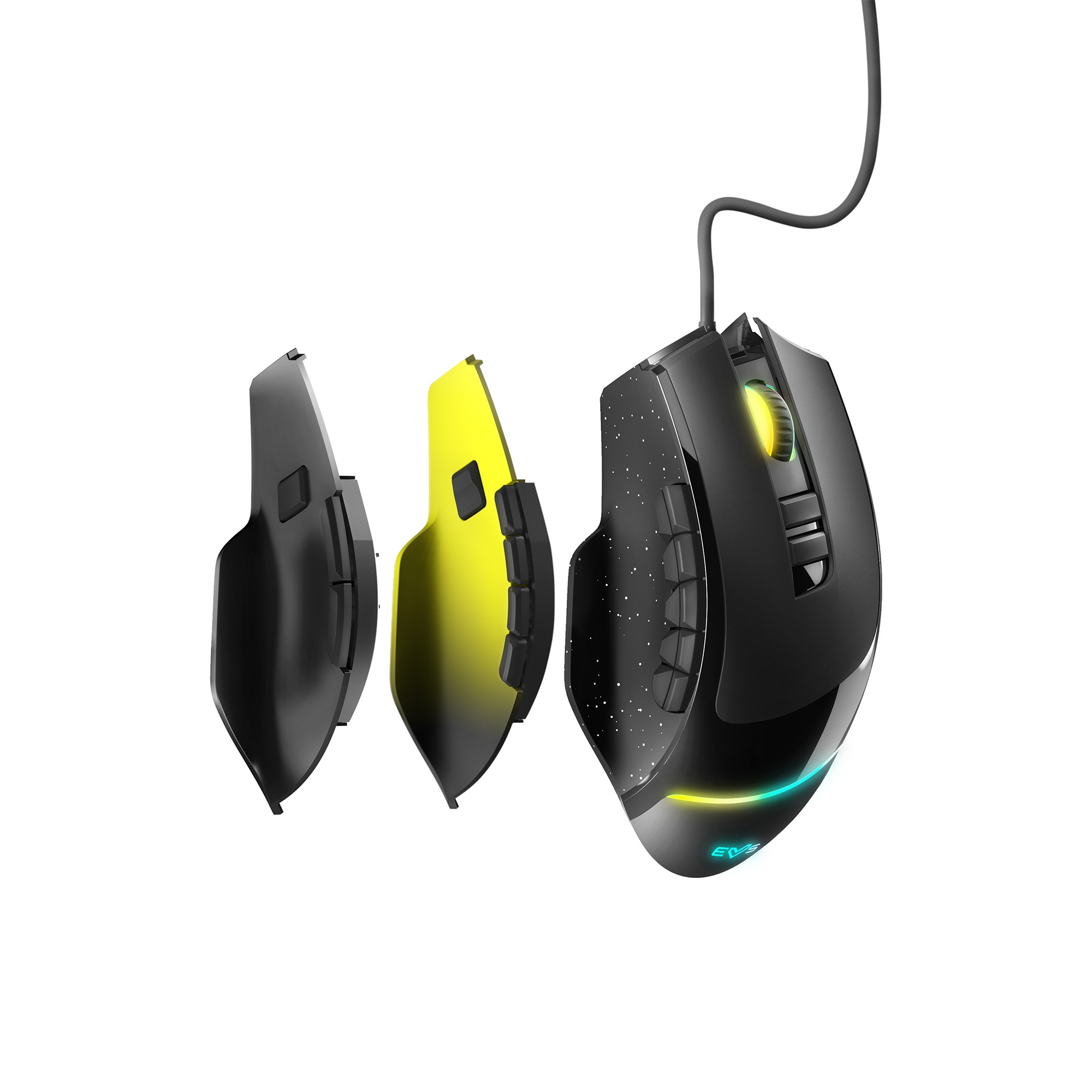 Souris avec voyants LED RGB et logiciel pour les configurer