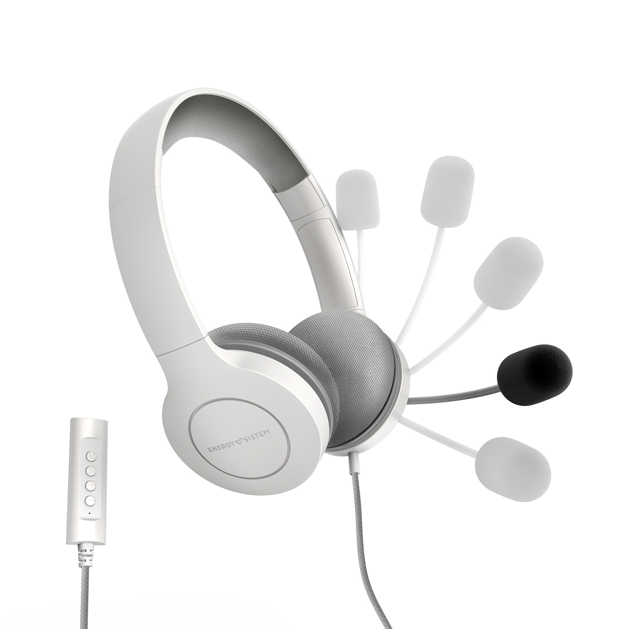 Stereo headset with retractable mic to work from home