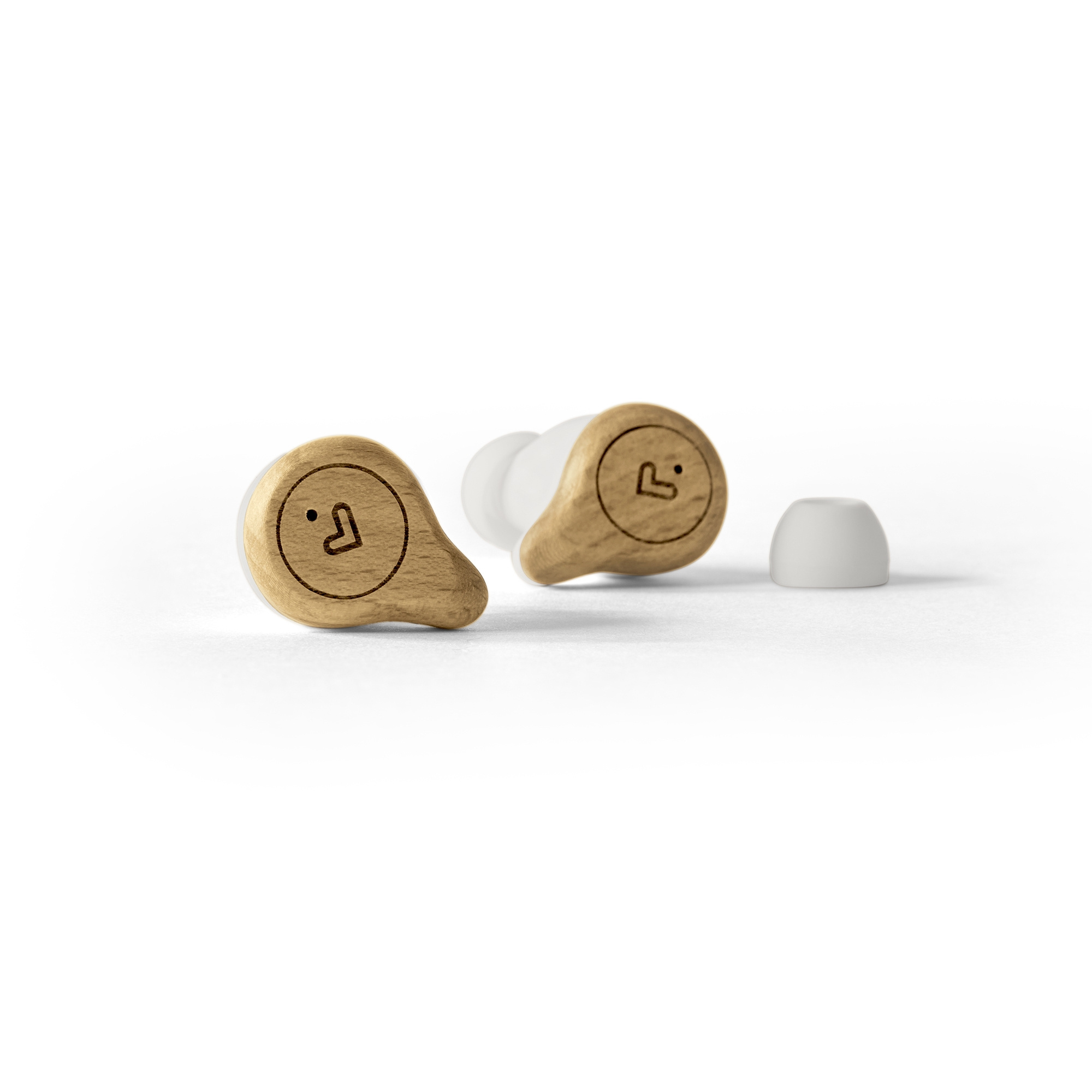 Earbuds made from wood coming from FSC forests