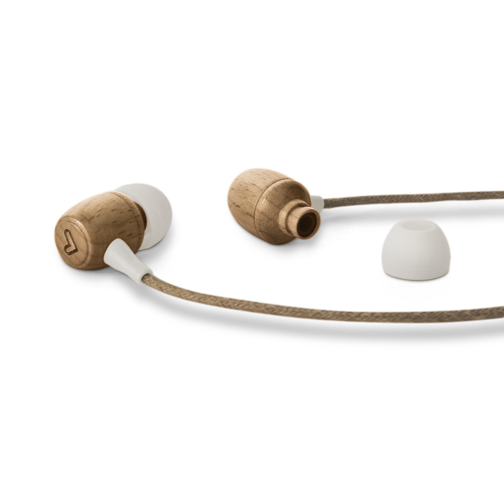 In-ear headphones made from eco-friendly materials
