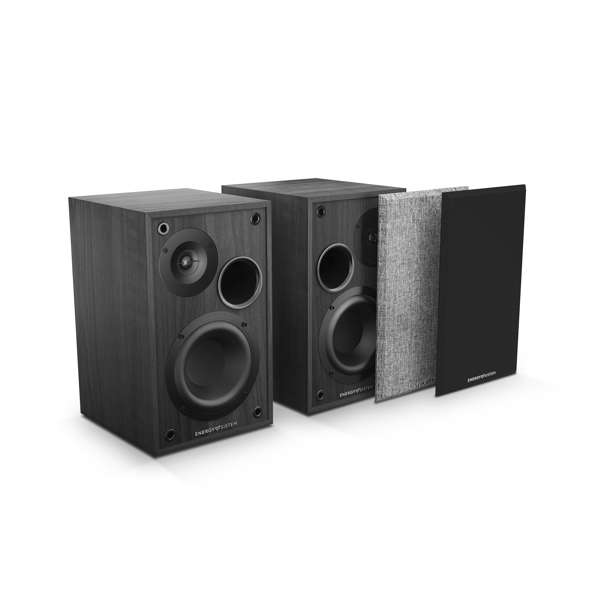 50 W bookshelf speakers with fibreboard casing