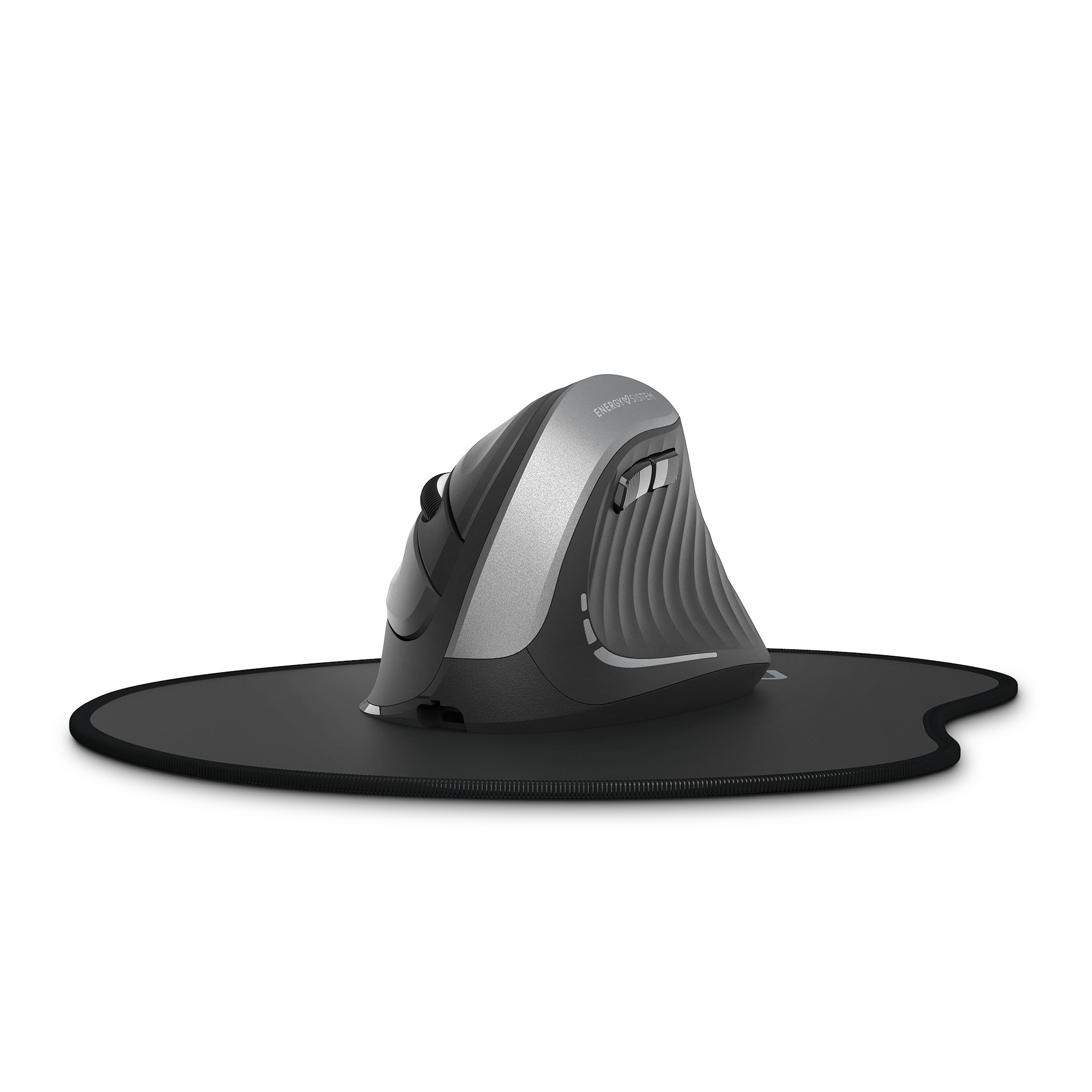 Black wireless vertical mouse featuring an ergonomic design