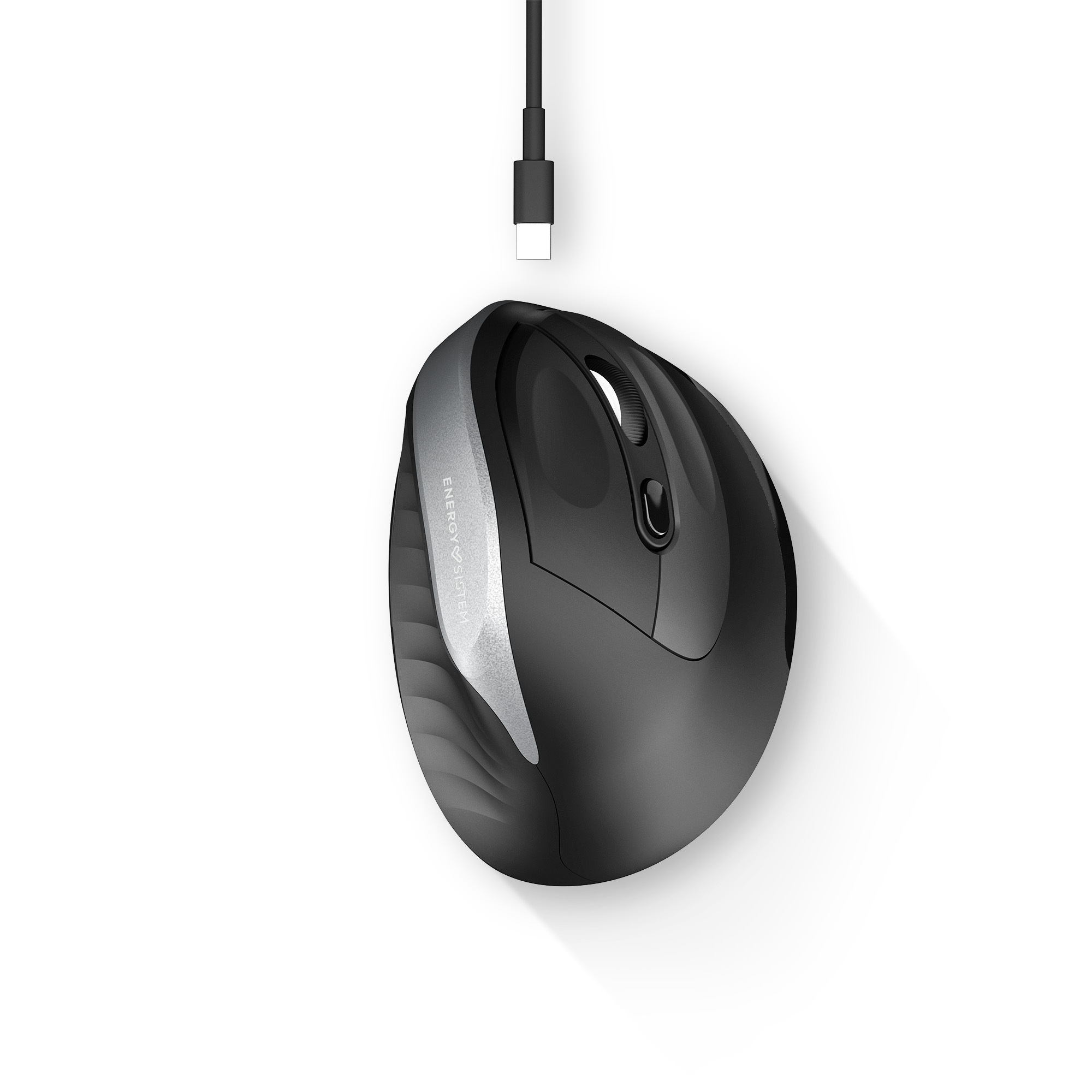 Ergonomic mouse with plug-and-play RF wireless connection
