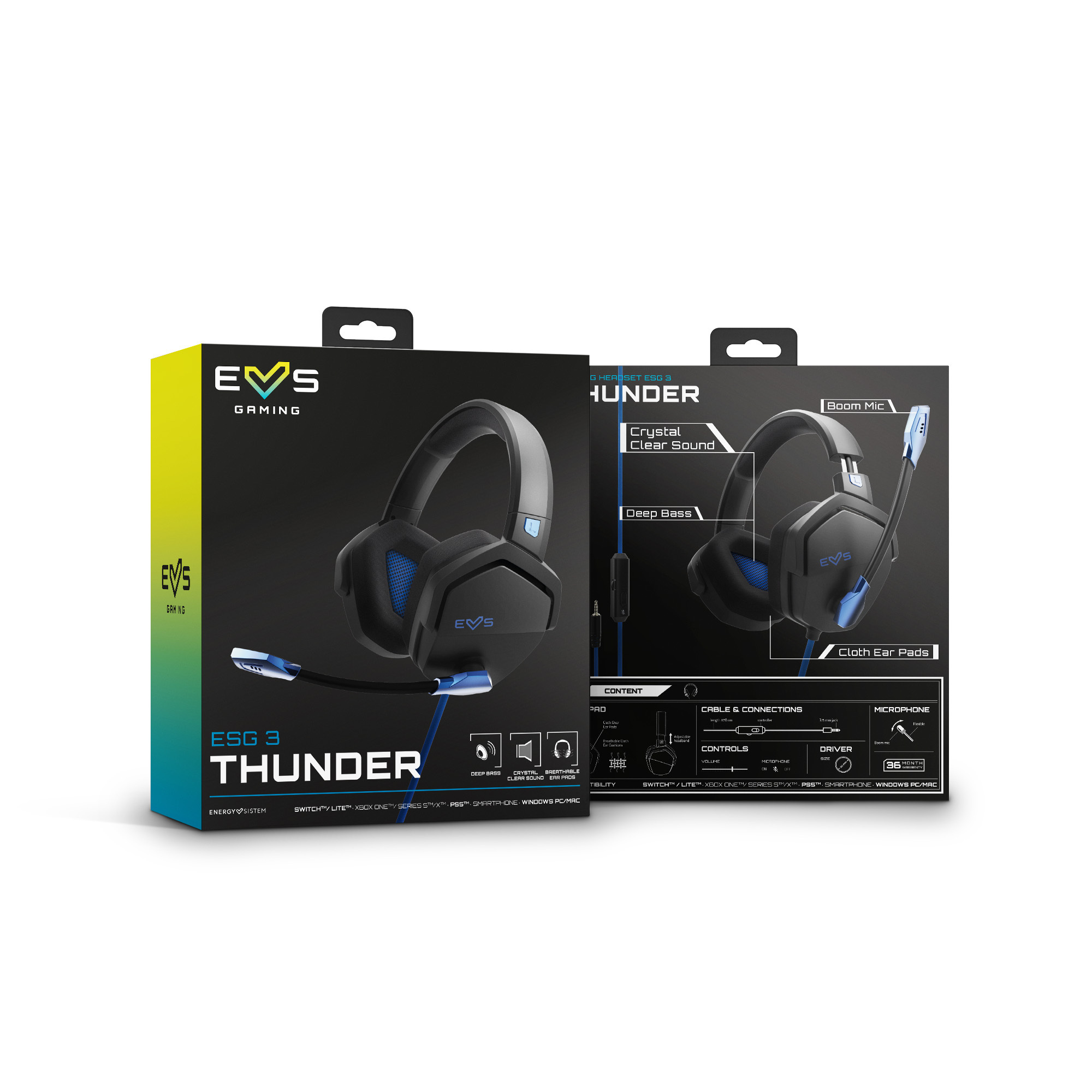 Blue gamer headset with breathable ear pads