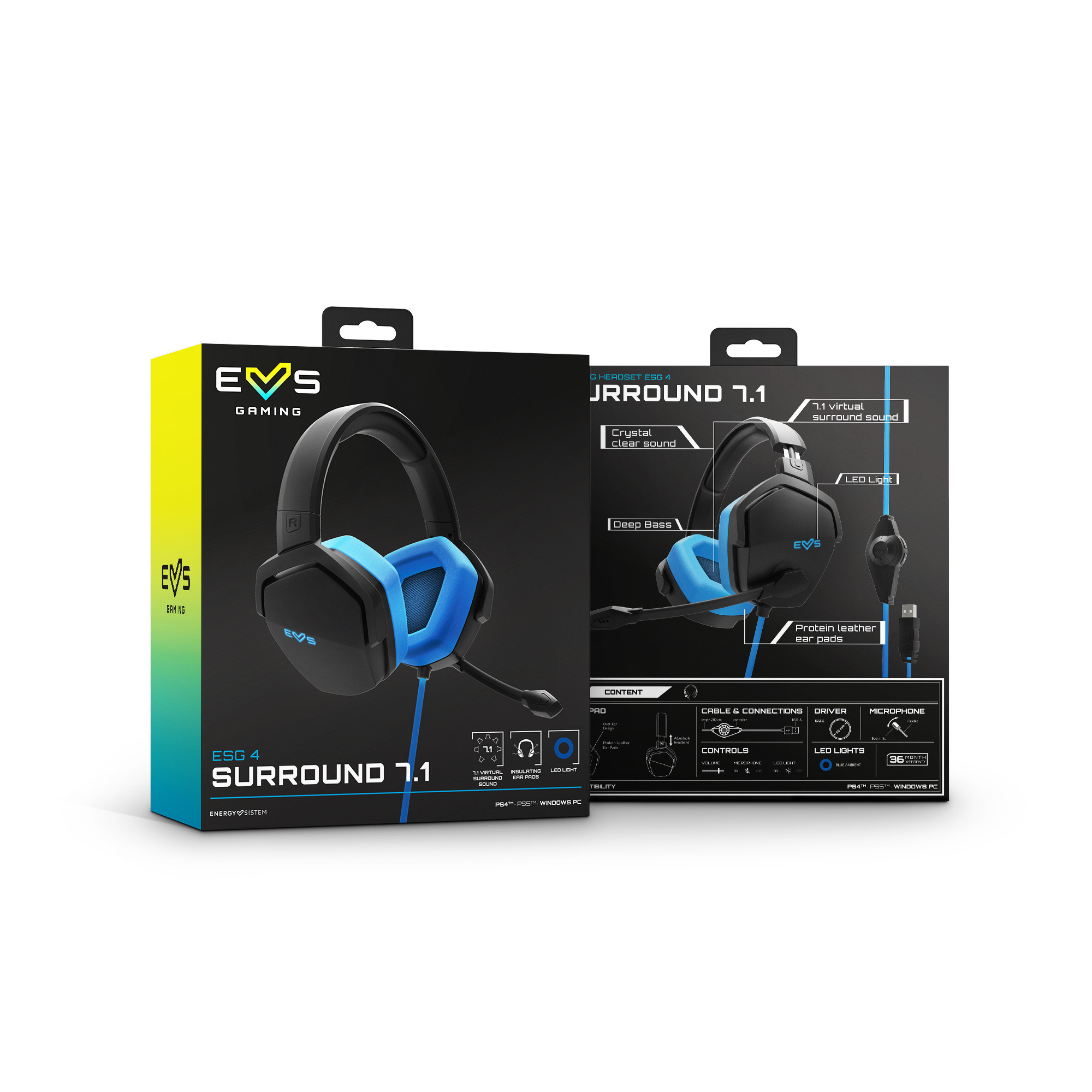 Casque gaming rouge ESG 4 Surround 7.1