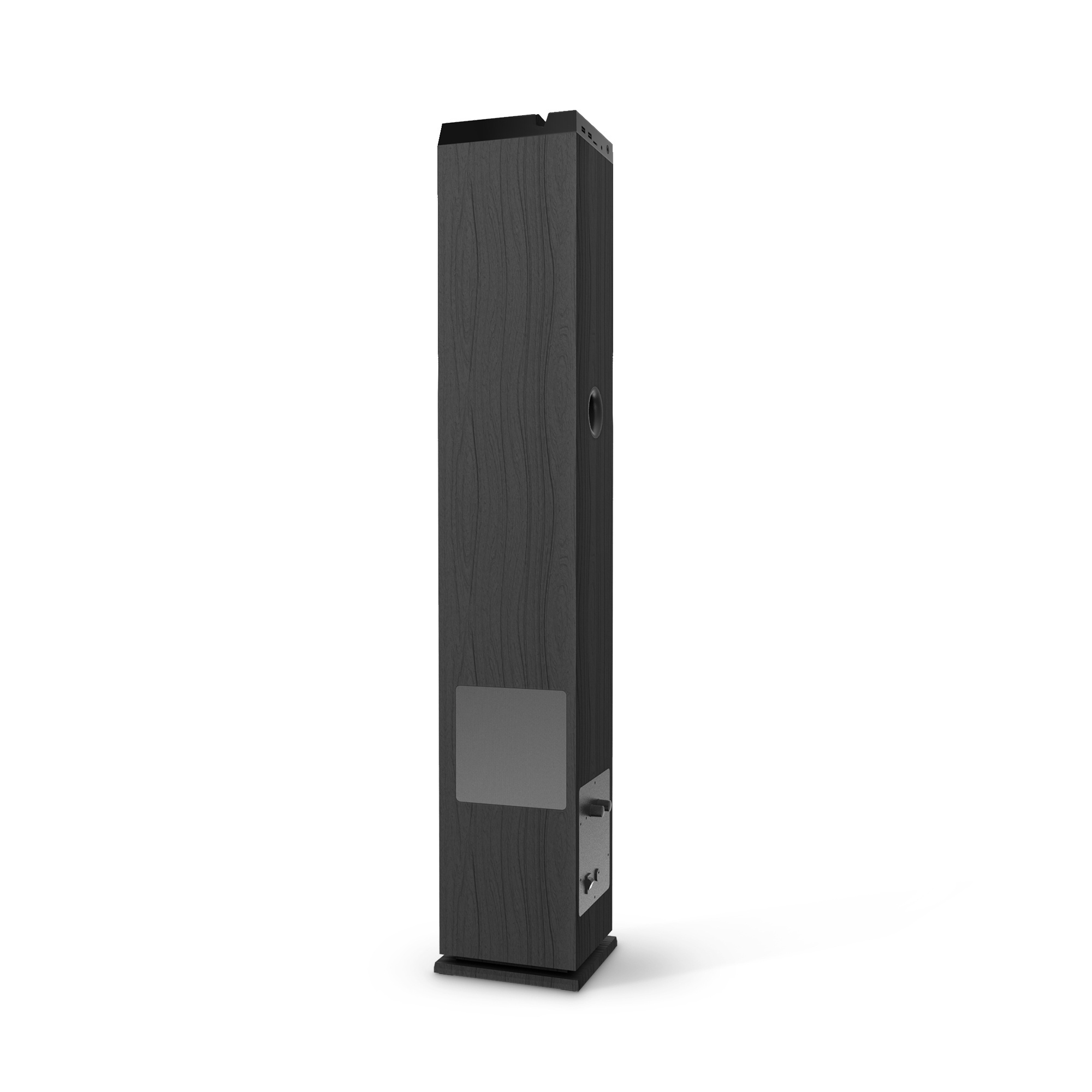 Stereo tower speaker with built-in subwoofer and 65 W power
