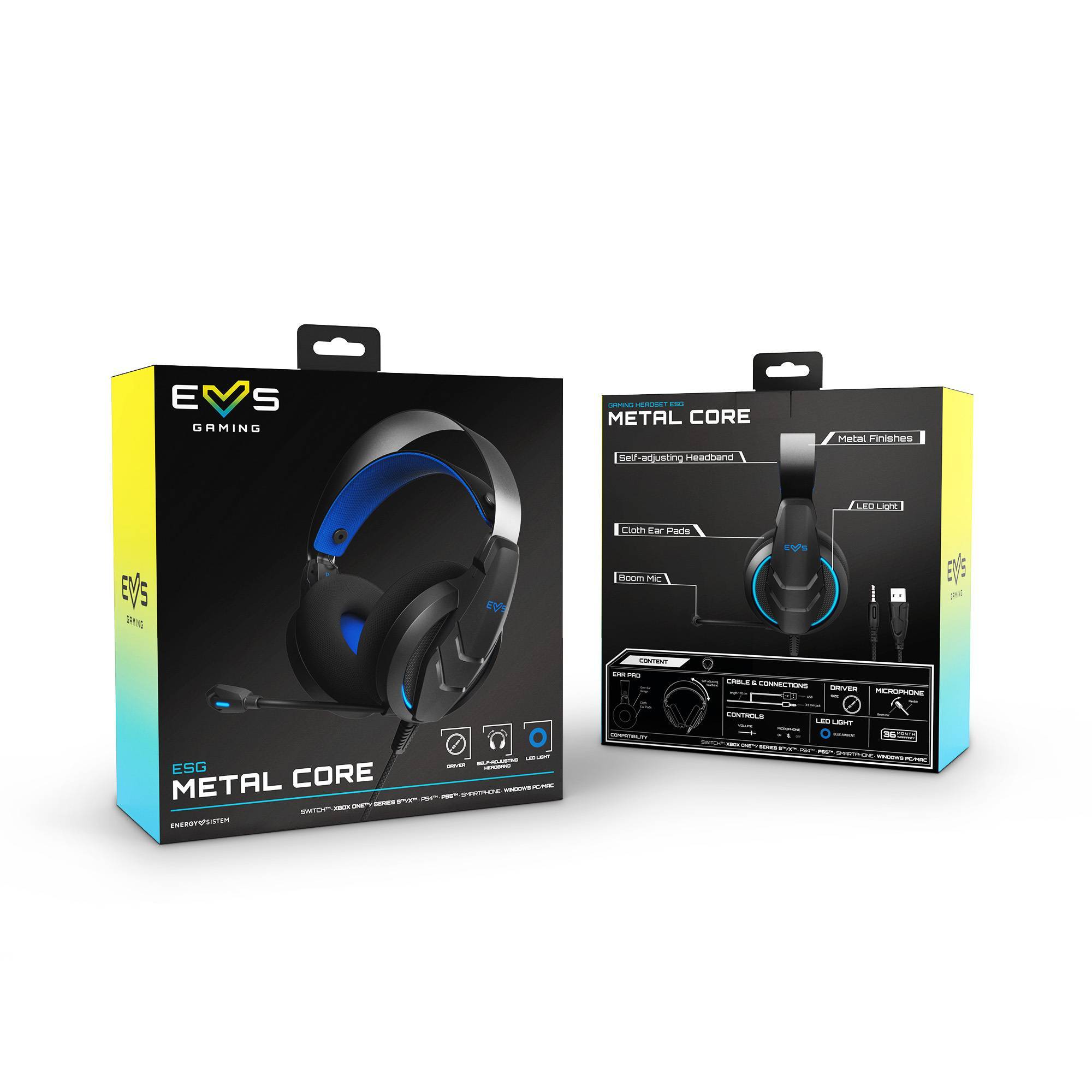 Packaging de los Gaming Headset ESG Metal Core