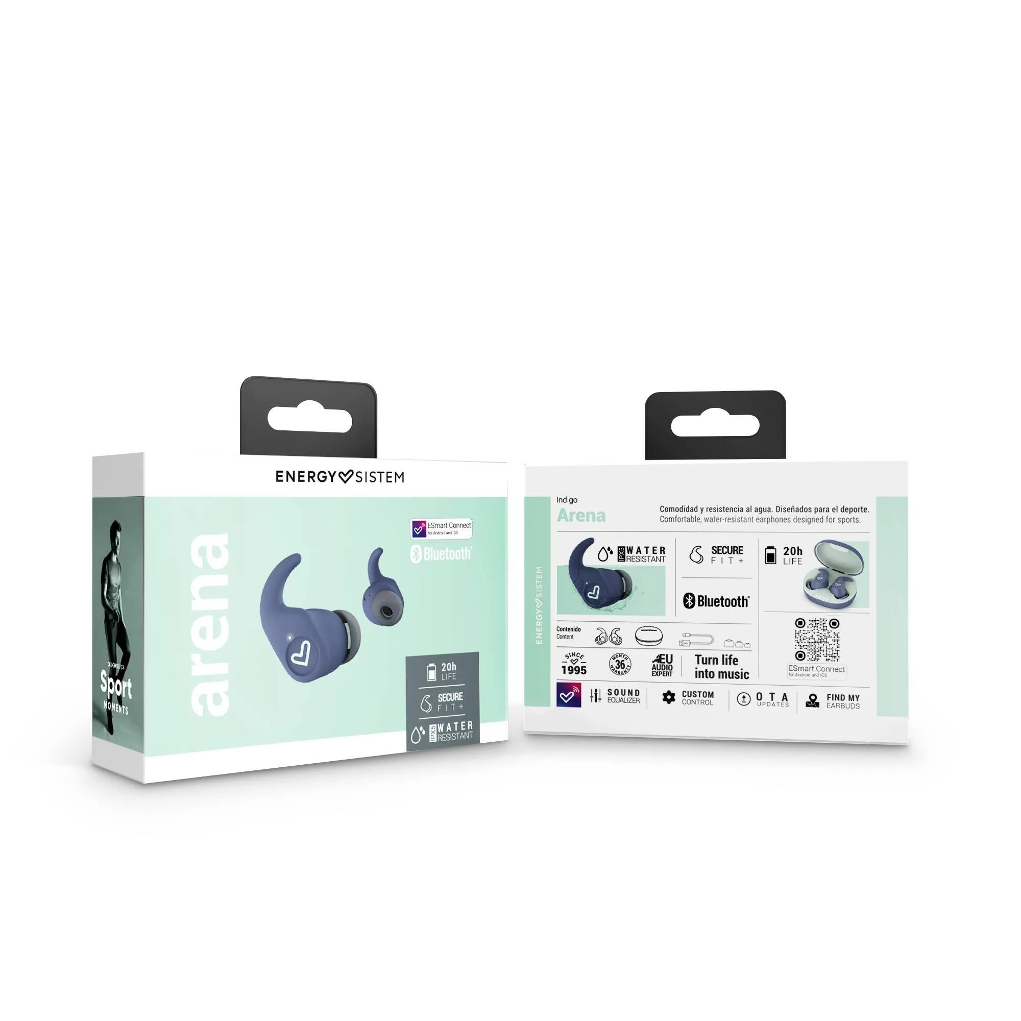 Arena earphones' packaging