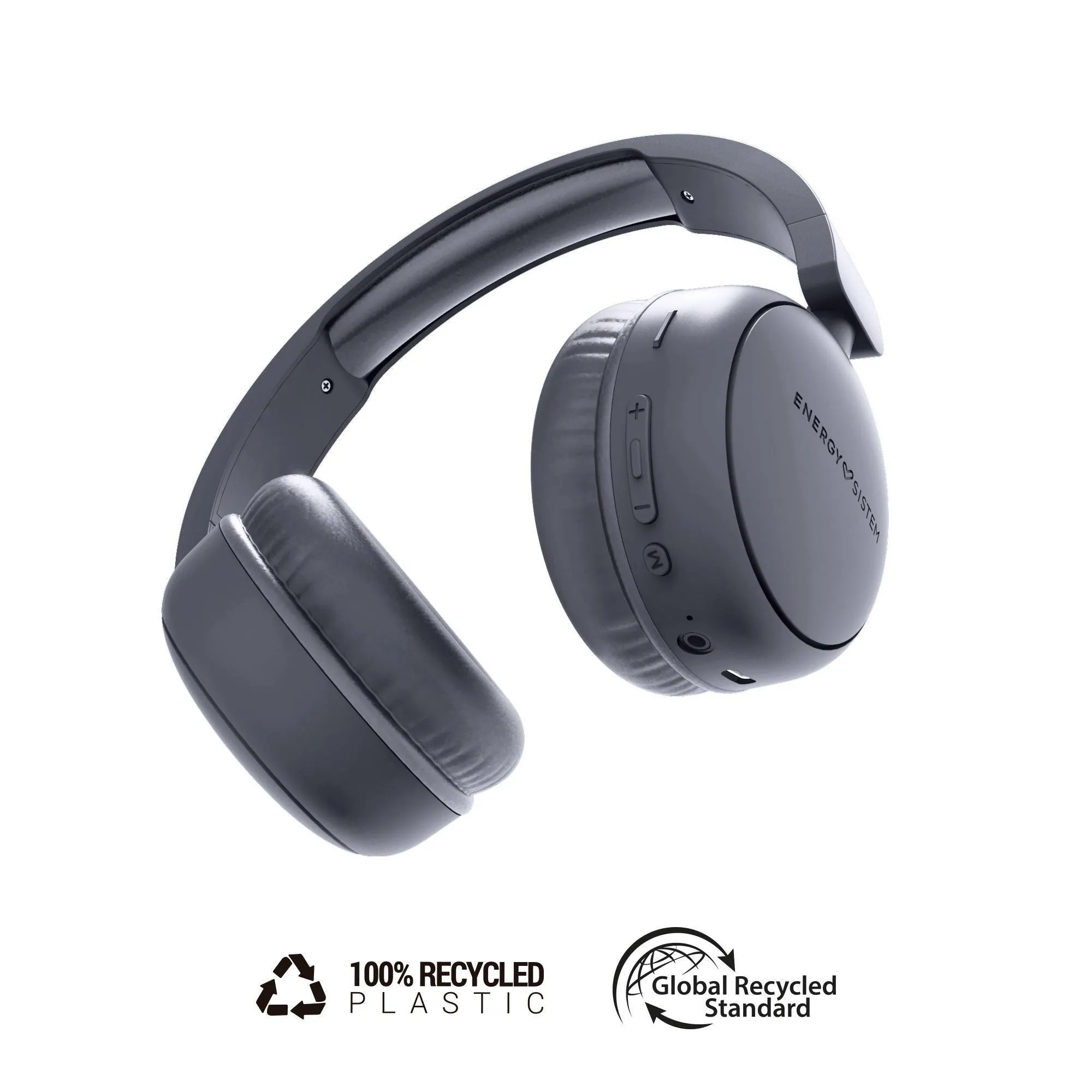 HeadTuner Bluetooth headphones made from recycled plastic, with built-in FM radio and Micro SD slo