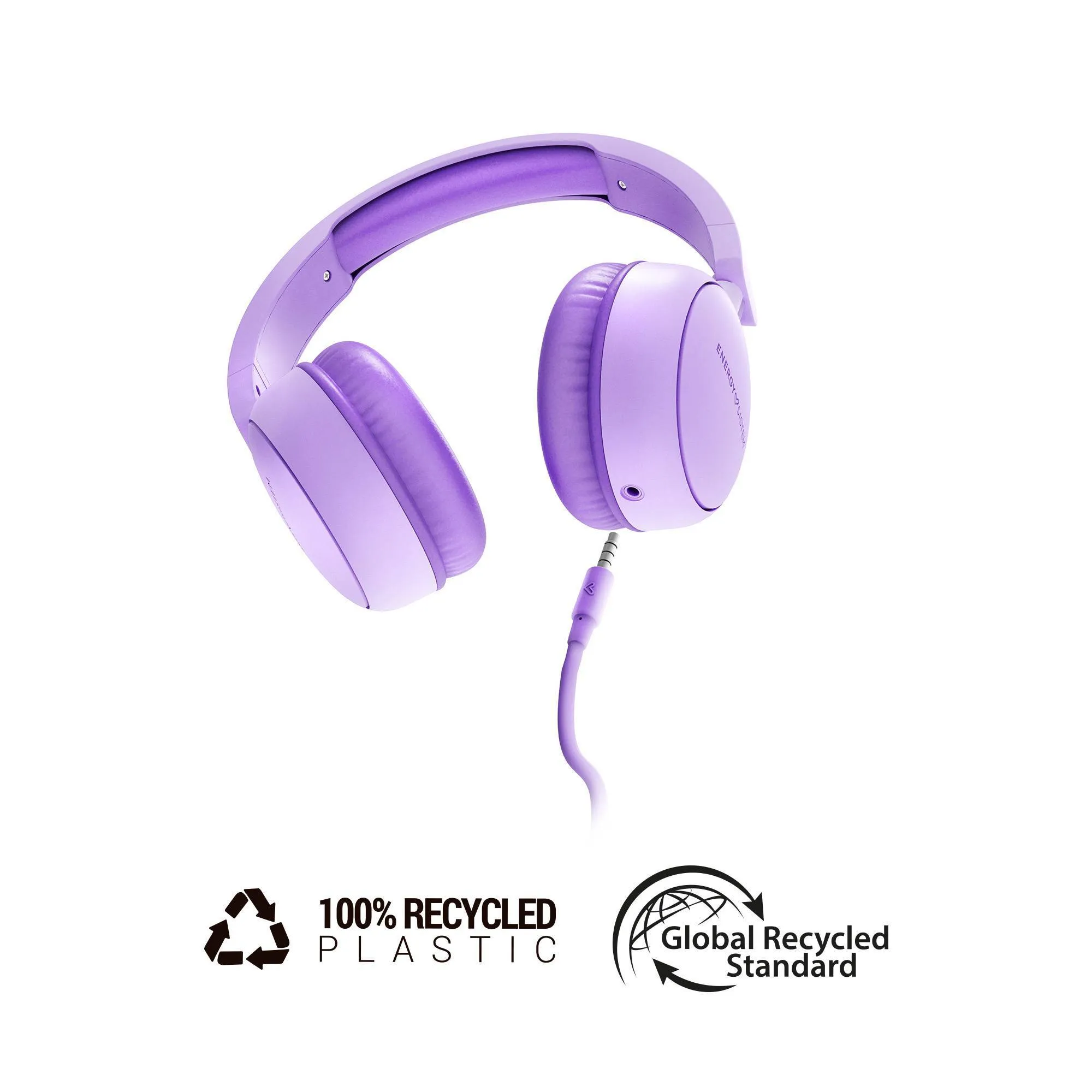 UrbanTune wired headphones, made entirely from recycled plastic
