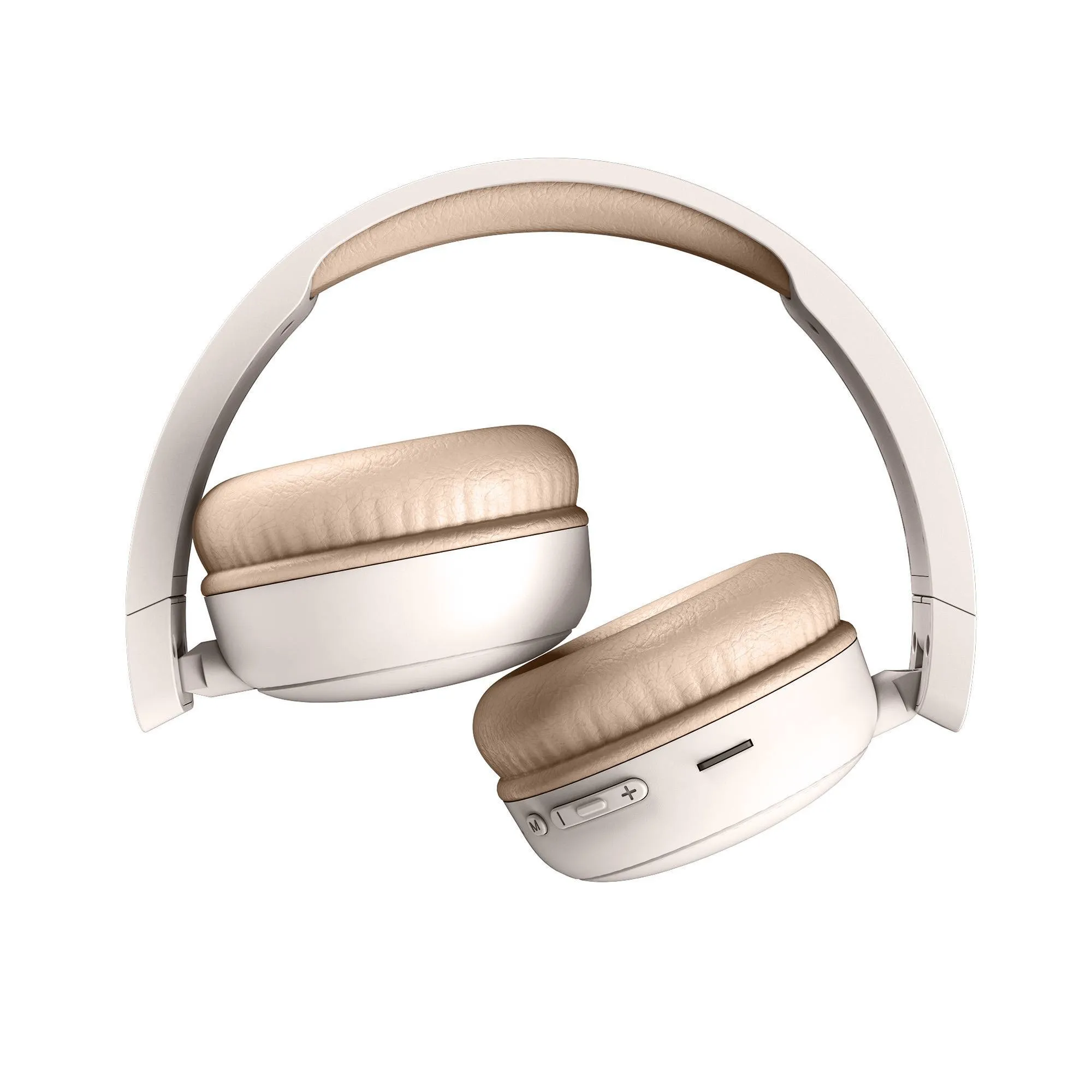 Radio Color cream adjustable headphones with folding system for greater convenience.