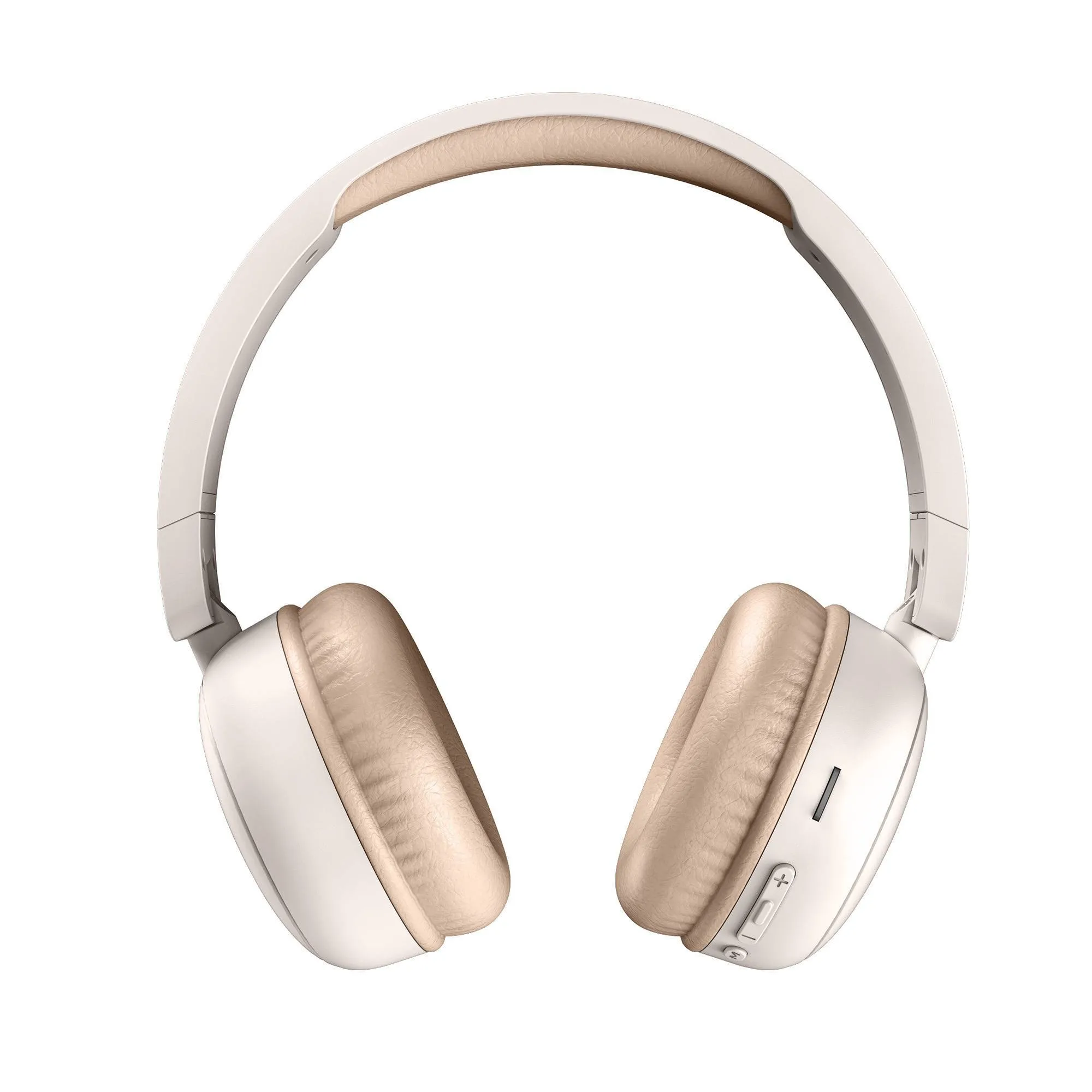 Radio Color cream headphones with multifunction buttons to answer calls and control playback without using your phone