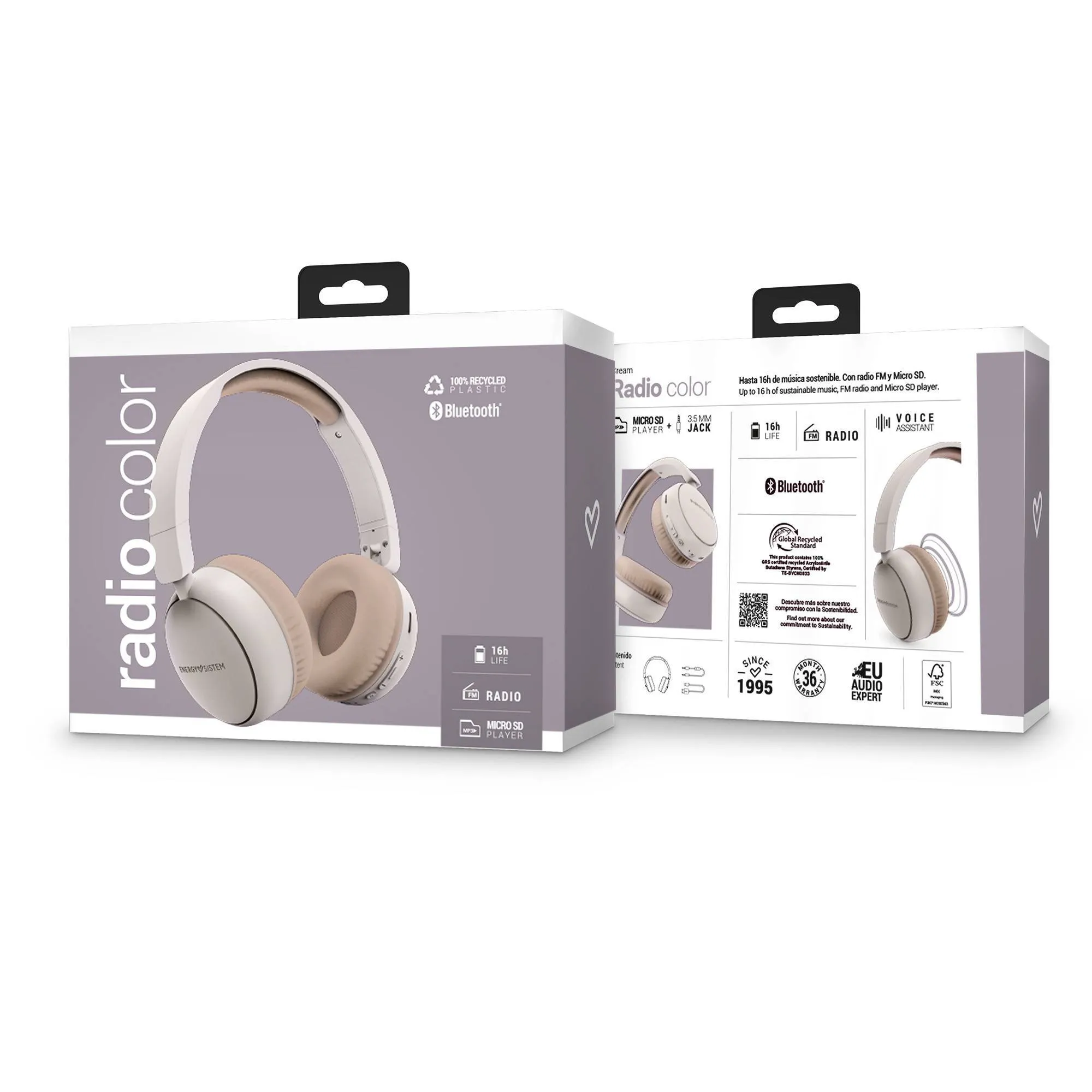 Packaging de los auriculares Radio Color cream de Energy Sistem